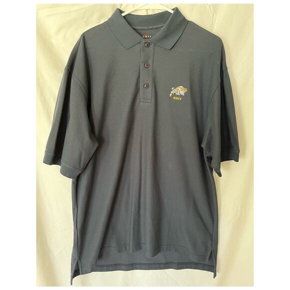 Navy Midshipmen Polo Shirt Divots Ram logo US Naval Academy NCAA XL Military - Picture 1 of 6
